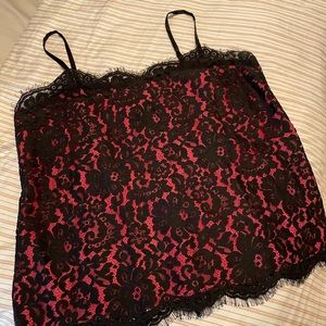 Black/Red Lacey Tank